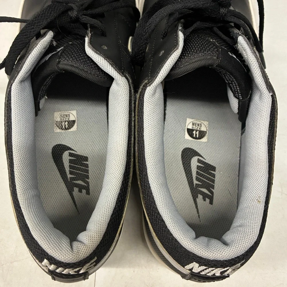 Nike Blazer Low Leather Sneakers Mens Size 11 Black White 631656-001 Casual